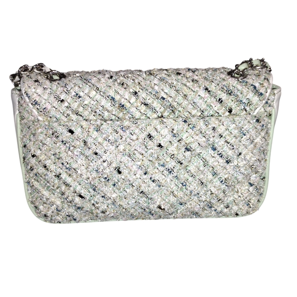 KARL LAGERFELD PARIS Agyness Tweed turnlock Shoulder Crossbody with dustbag NWT - Picture 2 of 6
